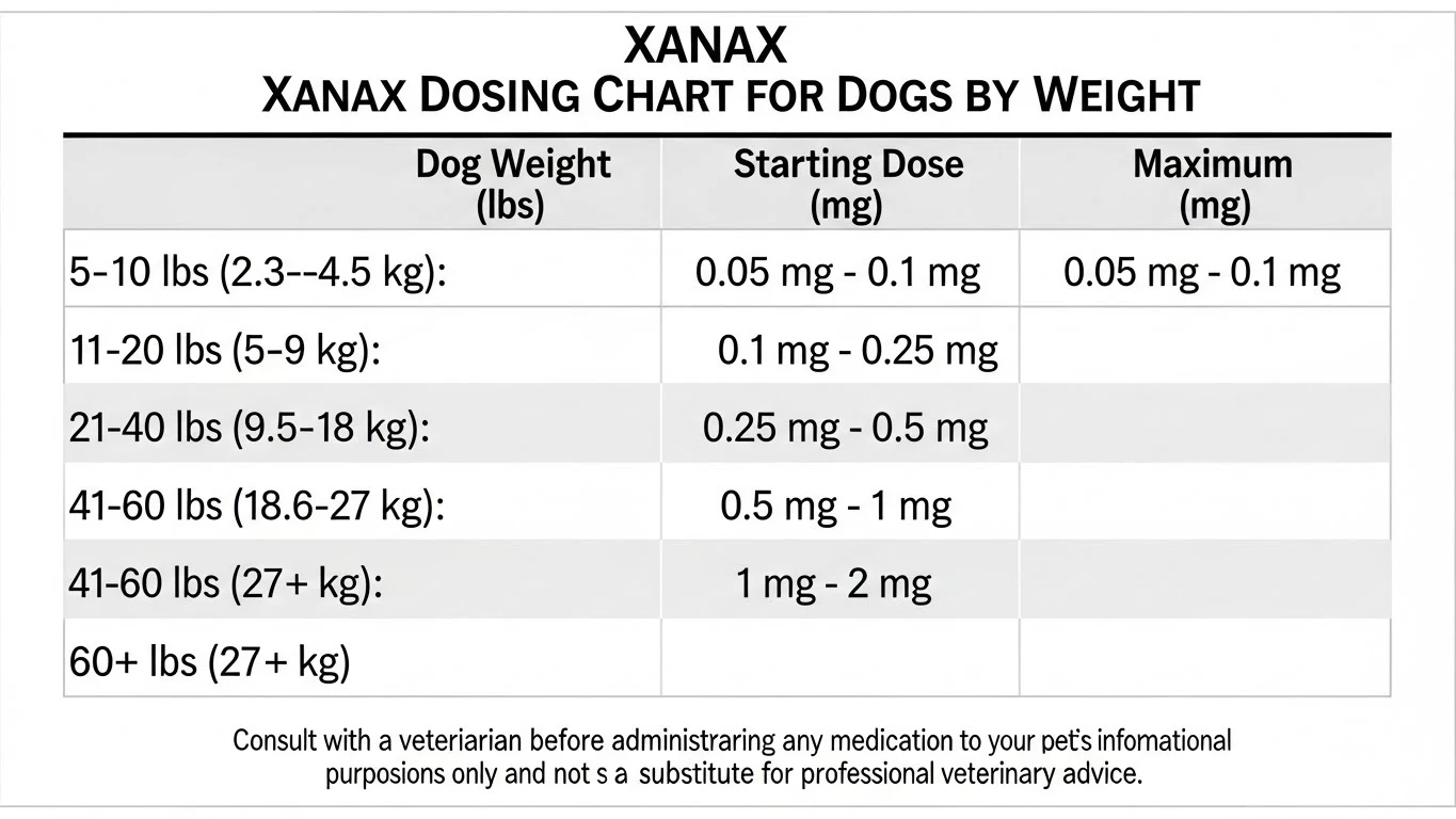 You are currently viewing Xanax Dosing Chart for Dogs by Weight 2026  Complete Guide